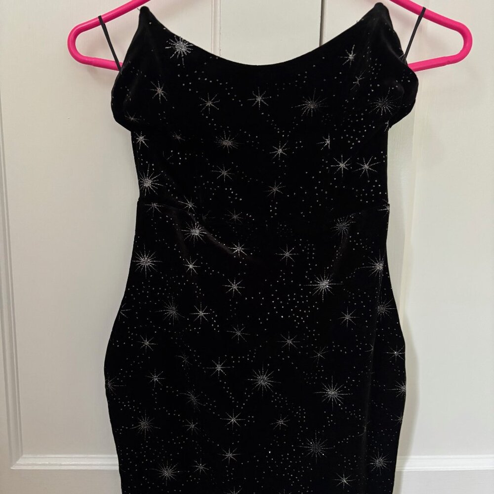 Superdown Elegant Black Starry Dress
